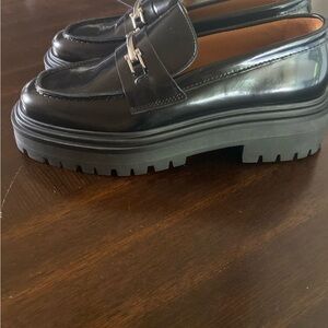 Thursday Boot Company Shiny Black Loafers with Chunky Sole